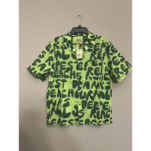 NWT Banks Journal Deepest Reaches Bubble Short Sleeve Buttonup Shirt Green Men M